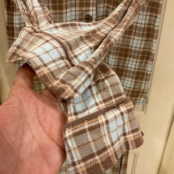 PJ Luxe Pajamas, Brown Plaid Soft Knit Fabric with Stretch, Soft and Comfy, Sz S - Picture 7 of 15